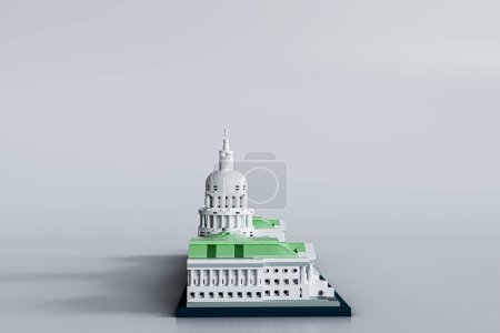 Foto de Capitol Hill juguete de ladrillos de plástico aislado sobre fondo blanco 3d ilustración - Imagen libre de derechos