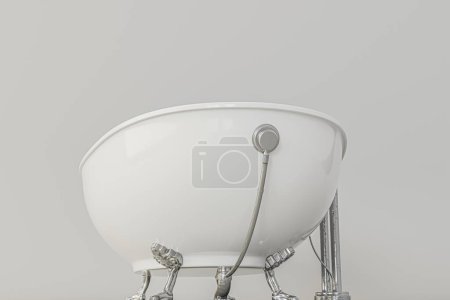Téléchargez les photos : Ancienne baignoire isolée sur fond blanc illustration 3d - en image libre de droit