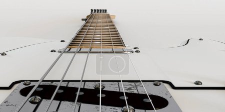 Photo for Electric guitar isolated on green background 3d illustration - Royalty Free Image