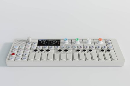 Photo for Modern synthesizer isolated on white background 3d illustration - Royalty Free Image