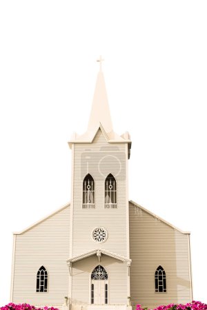 Téléchargez les photos : Église presbytérienne isolée sur fond blanc illustration 3d - en image libre de droit