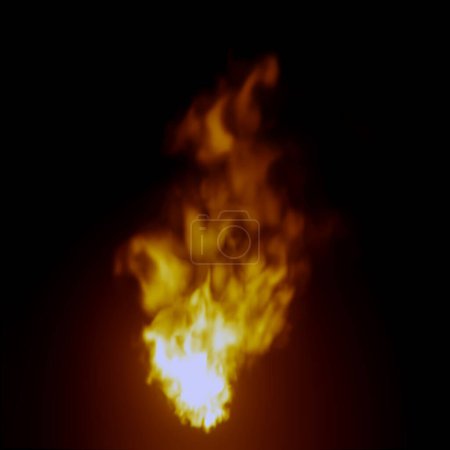 Téléchargez les photos : Boule de feu isolée sur fond noir illustration 3d - en image libre de droit