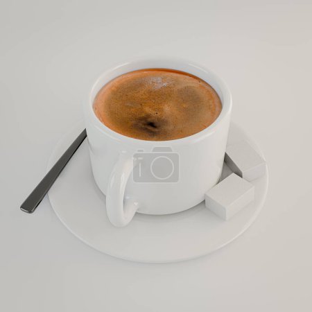 Foto de Taza de café aislado sobre fondo blanco 3d ilustración - Imagen libre de derechos