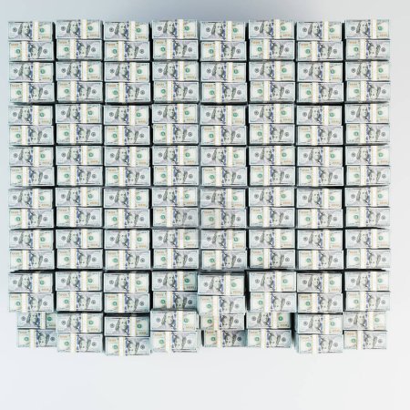 Photo for Huge stack of dollar banknotes isolated on white background - Royalty Free Image