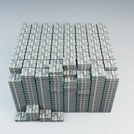 Téléchargez les photos : Énorme pile de billets en dollars isolés sur fond blanc - en image libre de droit