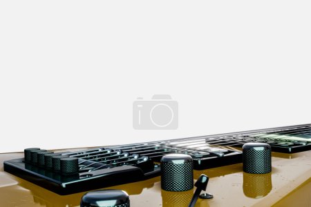 Téléchargez les photos : Electric guitar isolated on white background 3d illustration - en image libre de droit