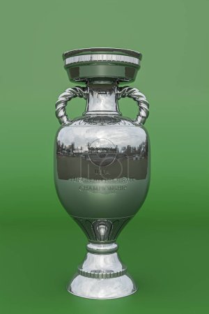 Photo for European cup isolated on green background 3d illustration - Royalty Free Image