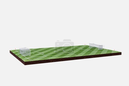 Photo for Football field isolated on white background 3d illustration - Royalty Free Image