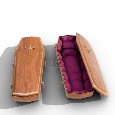 Téléchargez les photos : Coffin isolated on transparent background 3d illustration - en image libre de droit