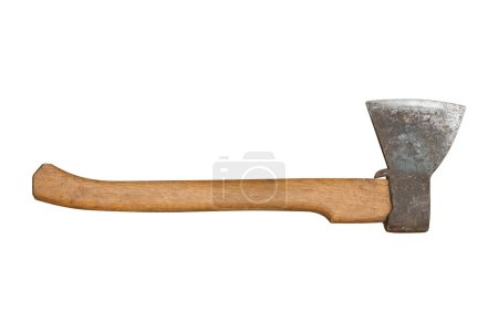 Old ax isolated on white background.