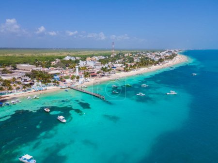 Photo for Drone view of Puerto Morelos, Mexico - Royalty Free Image
