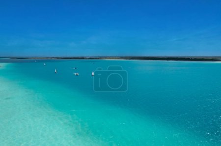 Foto de Vista de la laguna de siete colores en Bacalar - Imagen libre de derechos