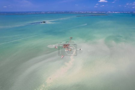 Drohnen-Ansicht der Nichupte-Lagune, Mexiko