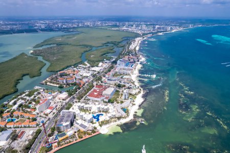 Vue aérienne de la zone de l'hôtel Cancun