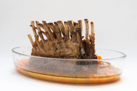 Image of lamb ribs in white background