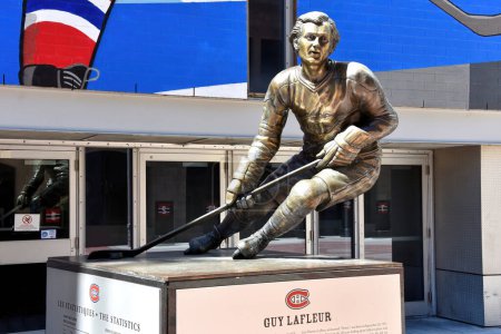 Photo for Montreal, Canada  July 3, 2022 Statue of Guy Lafleur at the Bell Centre, the home of The Montreal Canadiens. - Royalty Free Image