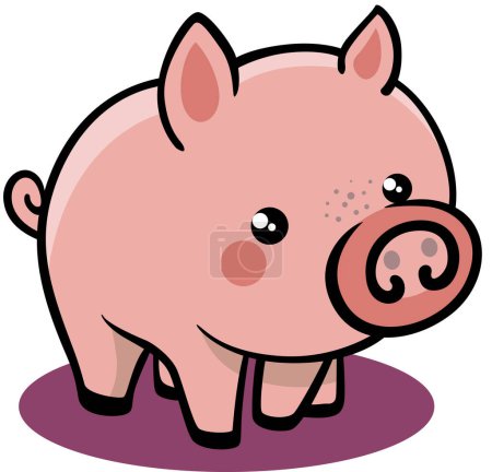 Téléchargez les illustrations : Cochon drôle isolé sur blanc - en licence libre de droit