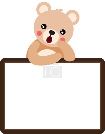 Surprise cute teddy bear with blank frame