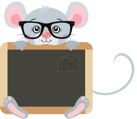 Illustration for Mouse teacher with school blackboard - Royalty Free Image