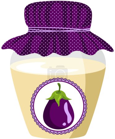 Glass jar with eggplant jam