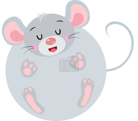 Funny mouse with round body