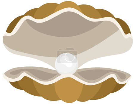 Sea clam shell with pearl