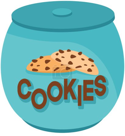 Pot de biscuits au chocolat en céramique bleue