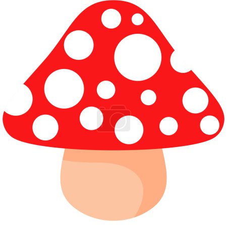 Red mushroom isolated on white