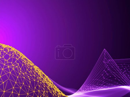 Photo for Digital data flow purple background - Royalty Free Image