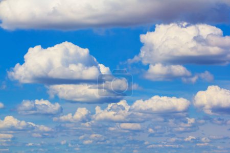 Photo for Blue cumulus cloudy sky natural background - Royalty Free Image