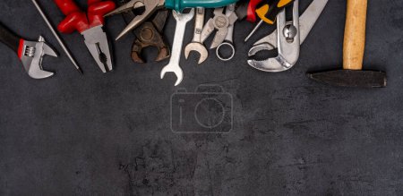 Photo for Work tools on the  vintage background - Royalty Free Image