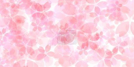 Illustration for Cherry blossom Japanese pattern New Year's card background - Royalty Free Image