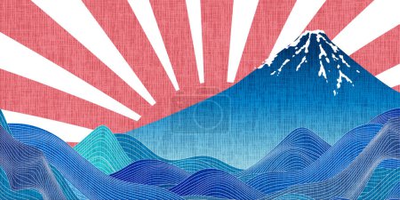 Ilustración de Fuji New Year's card Japanese pattern background - Imagen libre de derechos