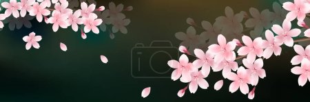 Illustration for Cherry blossom spring landscape background - Royalty Free Image