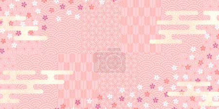 Ilustración de Cherry blossom Japanese pattern spring background - Imagen libre de derechos