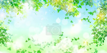 Illustration for Fresh green leaf landscape background - Royalty Free Image
