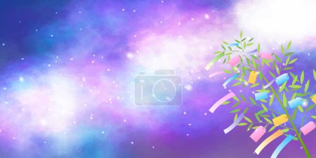 Photo for Tanabata Milky Way Bamboos Background - Royalty Free Image