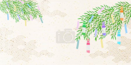 Illustration for Tanabata Japanese Pattern Milky Way Background - Royalty Free Image