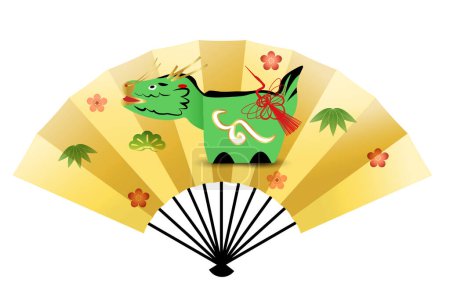 Ilustración de Dragon Tarjeta de Año Nuevo Zodíaco Chino Icono - Imagen libre de derechos