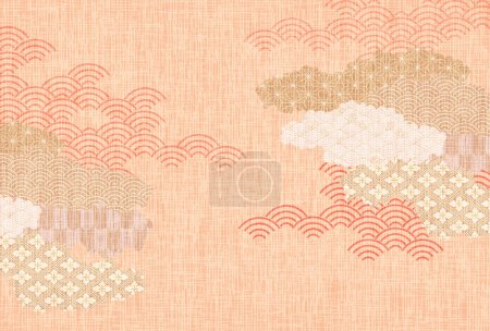 Illustration for Autumn Japanese Pattern Ripples Background - Royalty Free Image