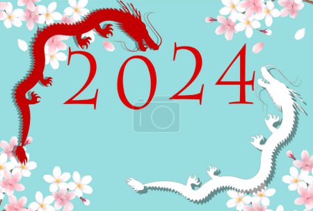 dragon New Year's card Chinese zodiac Background