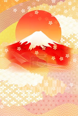Photo for Fuji Sunrise New Year's Card Background - Royalty Free Image