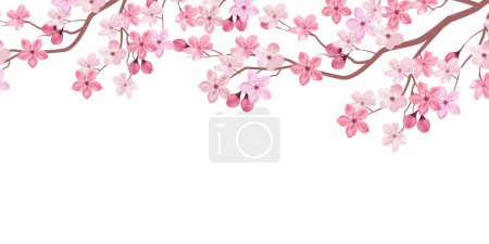 Ilustración de Flores de cerezo flor primavera paisaje fondo - Imagen libre de derechos