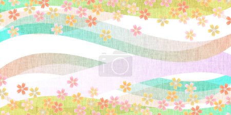 Ilustración de Flores de cerezo primavera Patrón japonés fondo - Imagen libre de derechos
