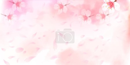 Ilustración de Flores de cerezo Pétalos de primavera Fondo - Imagen libre de derechos
