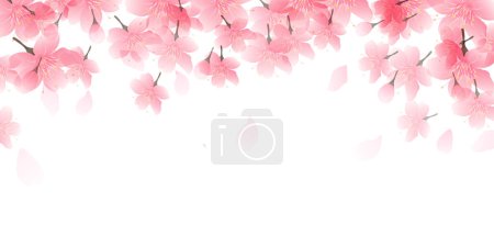 Ilustración de Flores de cerezo Pétalos de primavera Fondo - Imagen libre de derechos