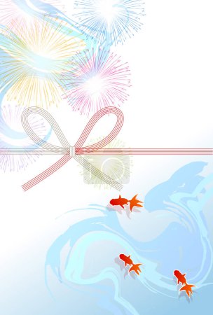 Goldfisch Sommer Feuerwerk japanischen Muster Hintergrund