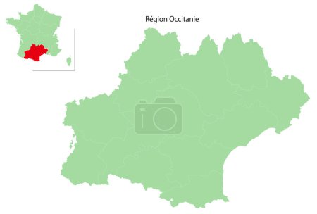Frankreich Karte Grüne Region Ikone