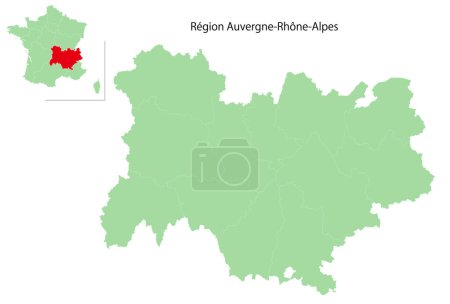 Illustration for France Map Green Region Icon - Royalty Free Image