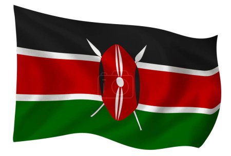 Photo for Kenya country flag world icon - Royalty Free Image